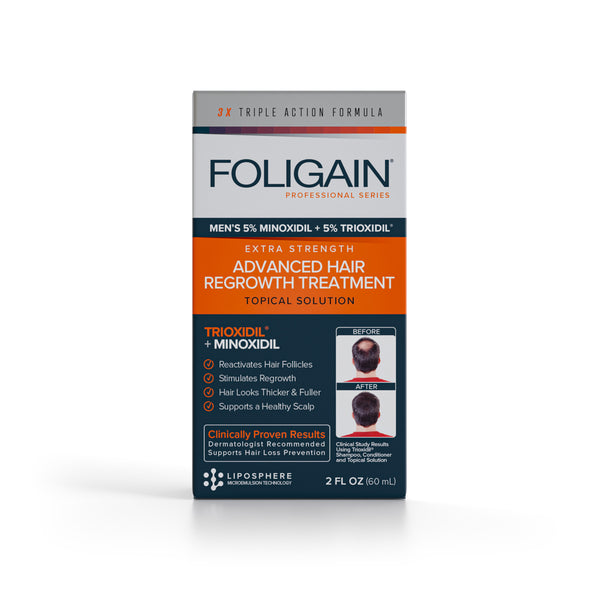 FOLIGAIN Crescimento capilar avançado para homens Minoxidil 5% + Trioxidil 5%