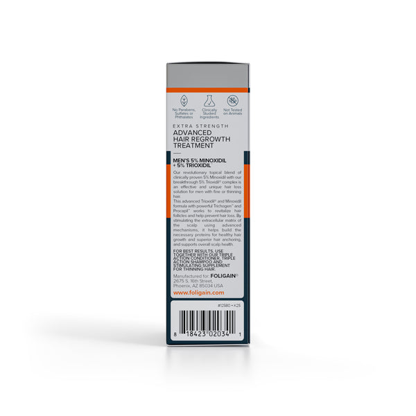 FOLIGAIN Crescimento capilar avançado para homens Minoxidil 5% + Trioxidil 5%