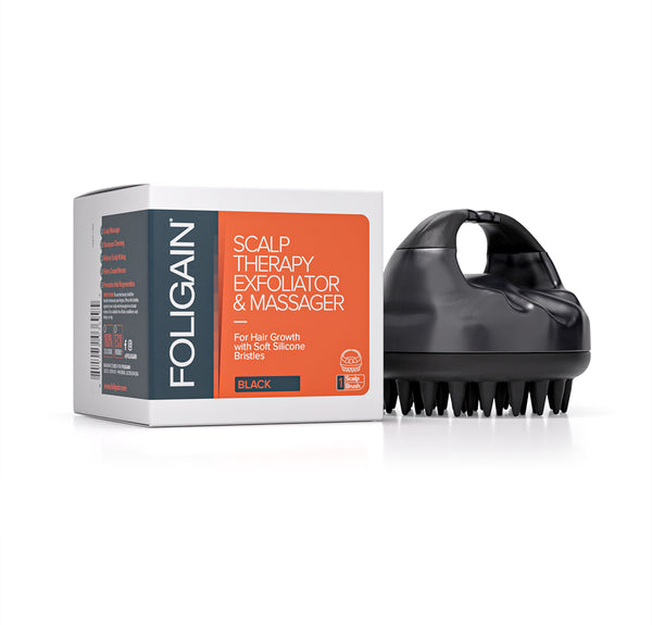 FOLIGAIN Esfoliante e Massajador para Couro Cabeludo em Preto