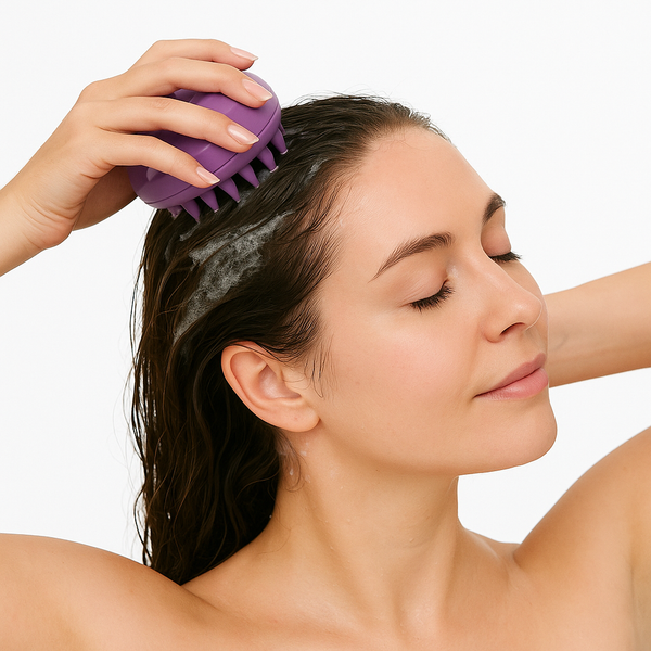 FOLIGAIN Esfoliante e Massajador Terapêutico para Couro Cabeludo em Roxo