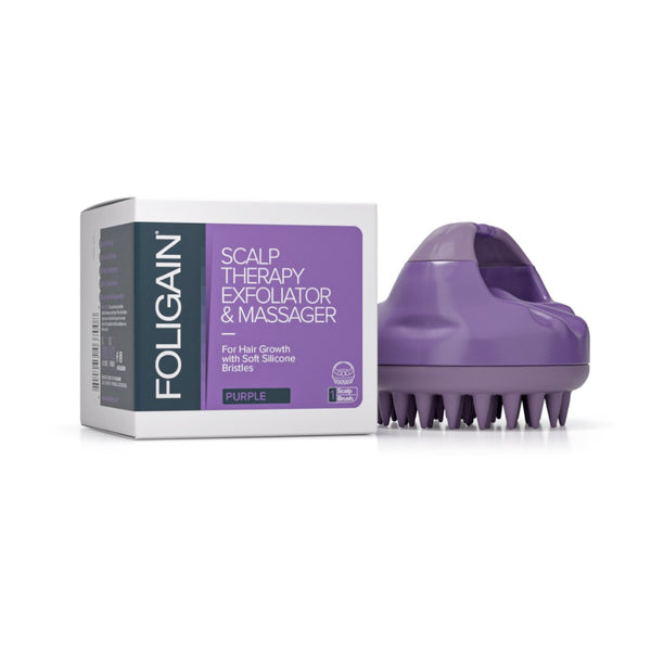 FOLIGAIN Esfoliante e Massajador Terapêutico para Couro Cabeludo em Roxo