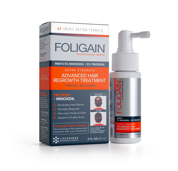 FOLIGAIN Crescimento capilar avançado para homens Minoxidil 5% + Trioxidil 5%