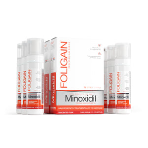 FOLIGAIN Minoxidil 5% Hair Regrowth Foam For Men 6 Month Supply - FOLIGAIN EUROPE