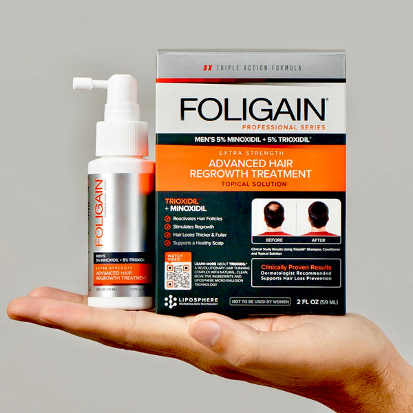 FOLIGAIN Crescimento capilar avançado para homens Minoxidil 5% + Trioxidil 5%