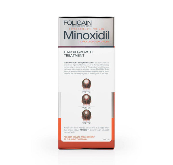 Tratamento de recrescimento capilar FOLIGAIN Minoxidil 5% para homens, fornecimento para 12 meses
